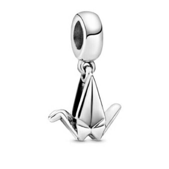 PANDORA Japanese Origami Crane Dangle Charm - Picture 1 of 4